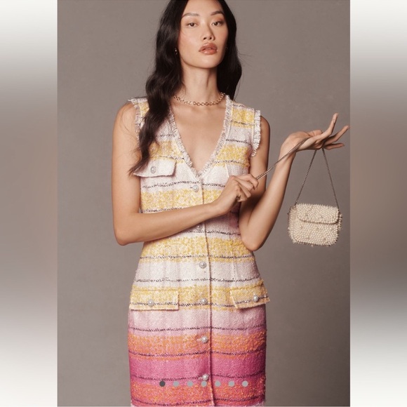 Anthropologie Dresses & Skirts - NWT Anthropologie Maeve Sleeveless Tweed Mini‎ Dress SIZE 0 Bachelorette Party